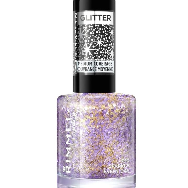 Rimmel Glitter Nail Polish Top Coat - 010 Sparkle Every Day | Luxe Glow UK
