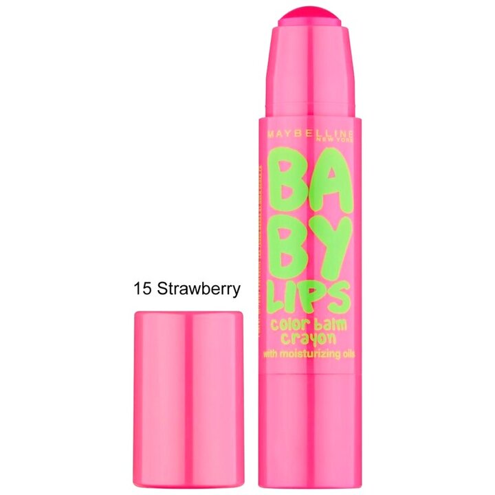 Maybelline Baby Lips Color Balm Crayon - 15 Strawberry Pop | Luxe Glow UK