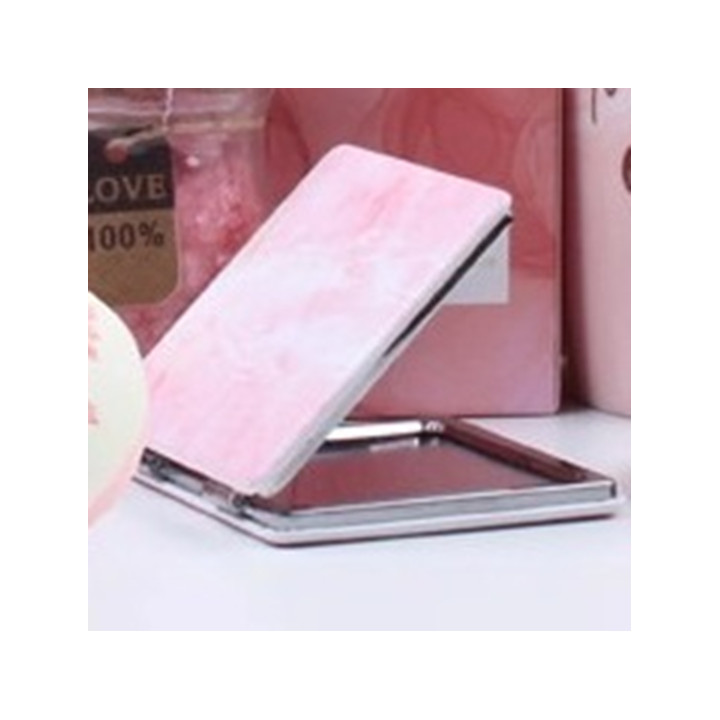 Pink Marble Compact Mirror