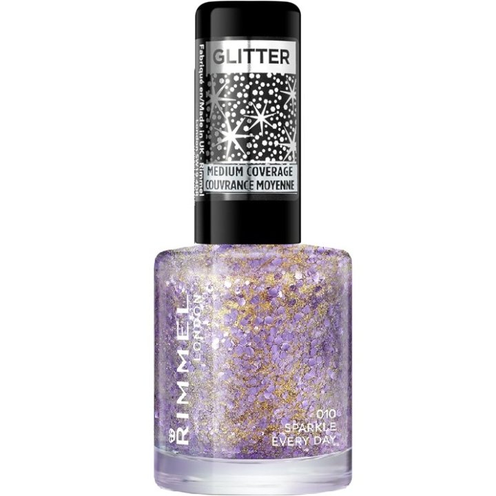 Rimmel Glitter Nail Polish Top Coat - 010 Sparkle Every Day